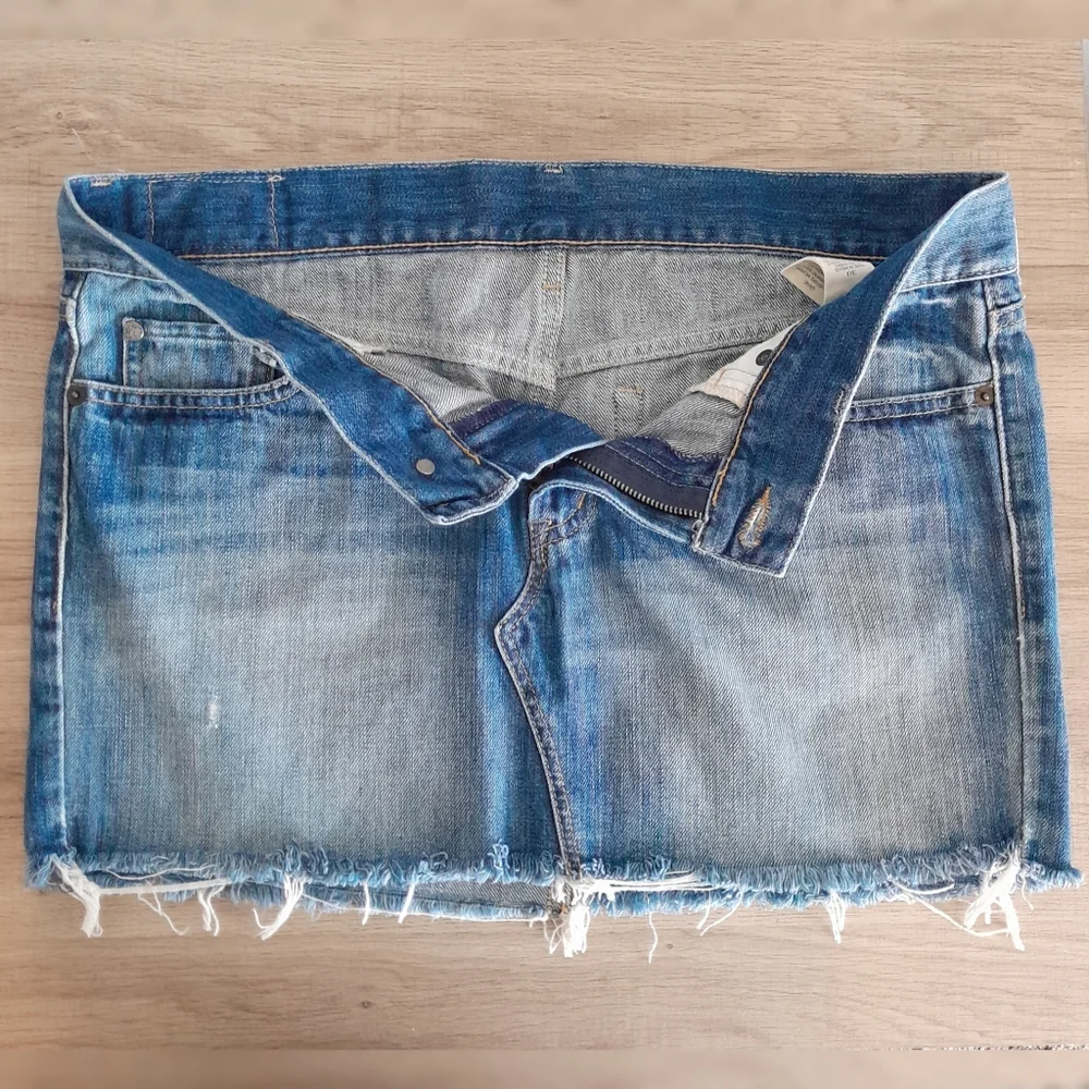 Denim & Supply Ralph Lauren Raw Hem Denim Mini Skirt Medium Wash Size 30 - Picture 2 of 10